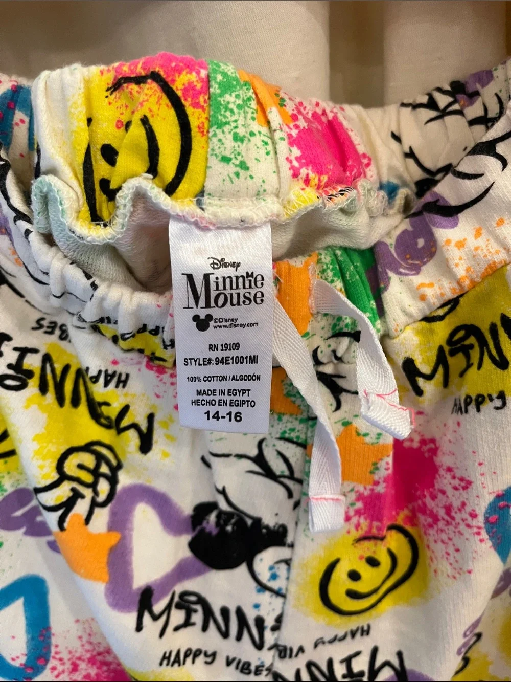 Disney Cream Tee & Skirt Set with Multicolor Paint-Splash Minnie